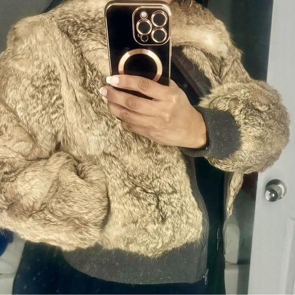 Dino Ricco Vintage Brown Authentic Rabbit Fur Coat size Medium - Picture 7 of 7